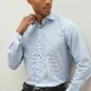 Next Trimmed Regular Fit Double Cuff - Overhemd - Blue White Stripe