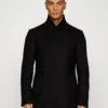Hidden Button Placket - Mantel - Black -ZALANDO WINKEL 97ec9062ca9d4341bfbe66cbca168b80