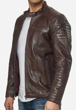 Leren Jas - Bordeaux -ZALANDO WINKEL 98288e22d0494fe992a859f315473c20