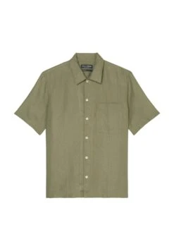 Marc O'Polo Camp Collar Short Sleeves One Rectangular Pocket Slits At Side Style - Overhemd - Olive -ZALANDO WINKEL 9d278f2d529f4abf83158804a56f53d9