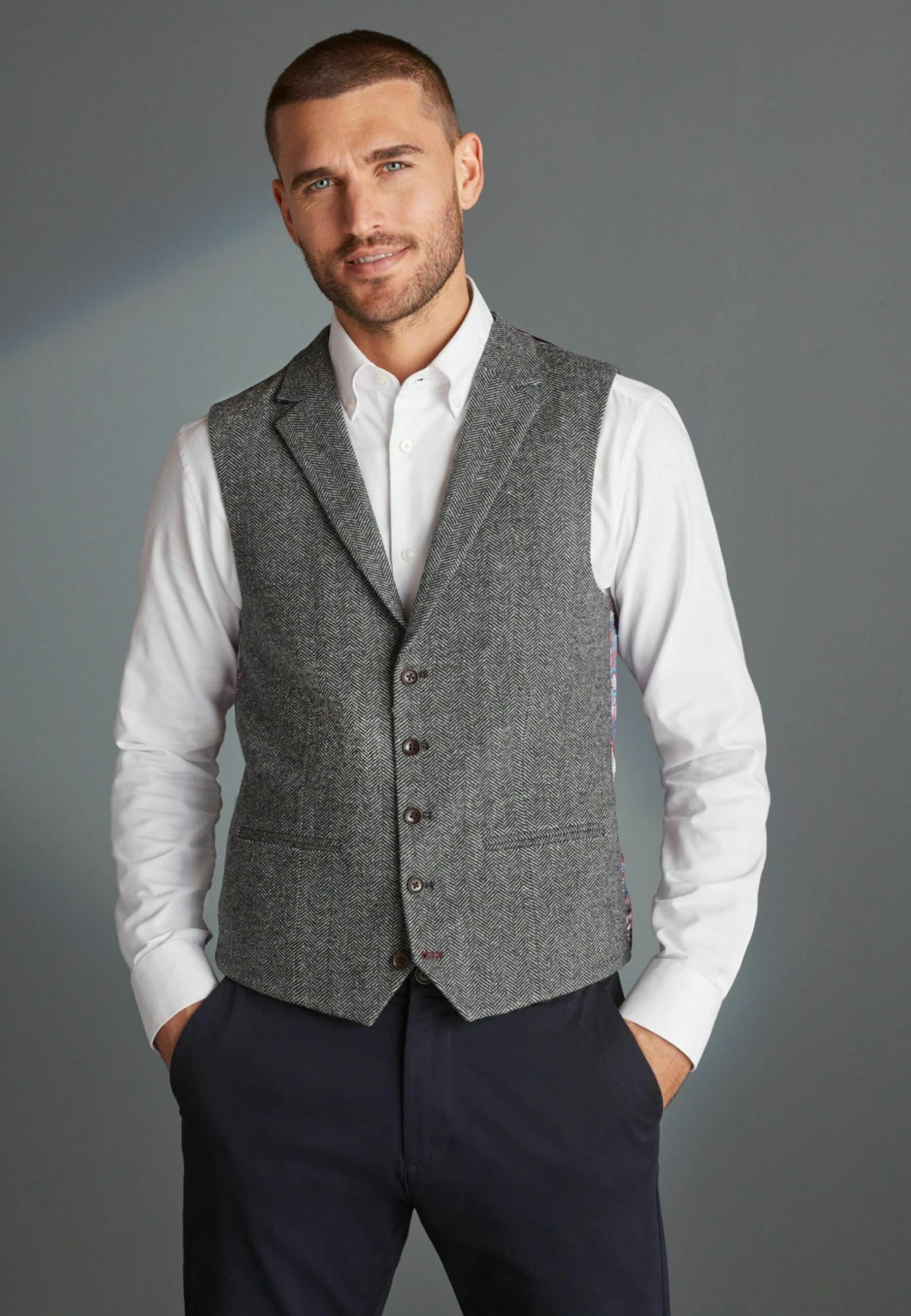 Next Nova Fides Herringbone - Gilet - Grey 3 Next Nova Fides Herringbone - Gilet - Grey