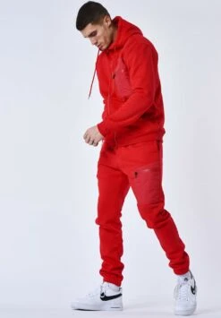 Bas De Jogging Avec Empiècement Bimatière - Trainingsbroek - Rouge -ZALANDO WINKEL 9eef5c040a6d4d0b83af42fa6cf56816