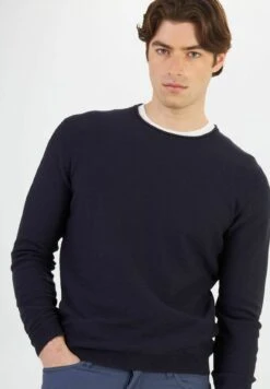 Slub Effect- Trui - Blu Scuro