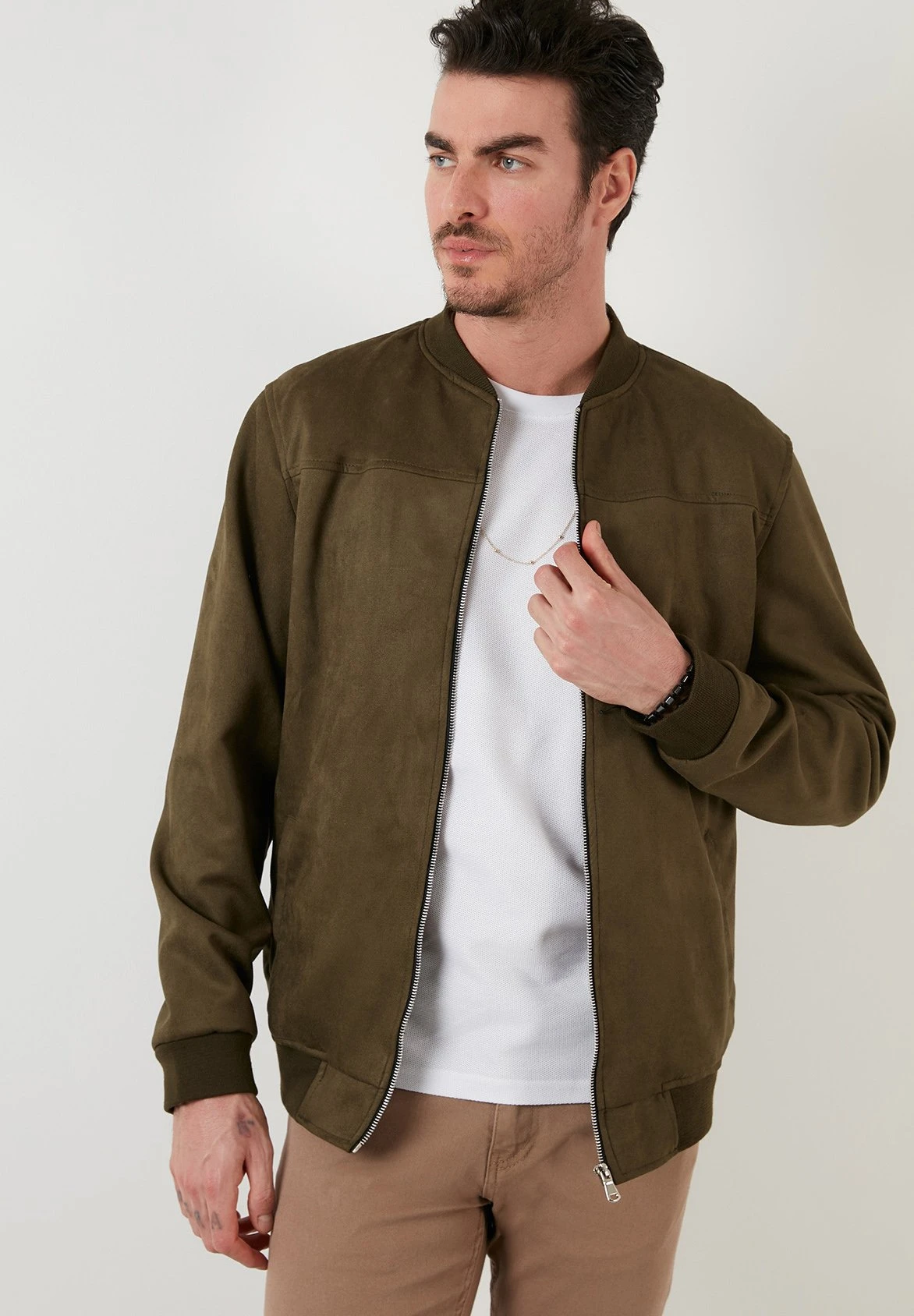 Regular Fit - Bomberjacks - Khaki 7 Regular Fit - Bomberjacks - Khaki - Afbeelding 5