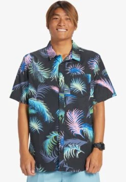 Quiksilver Kurzärmliges - Overhemd - Black Tropical Glitch