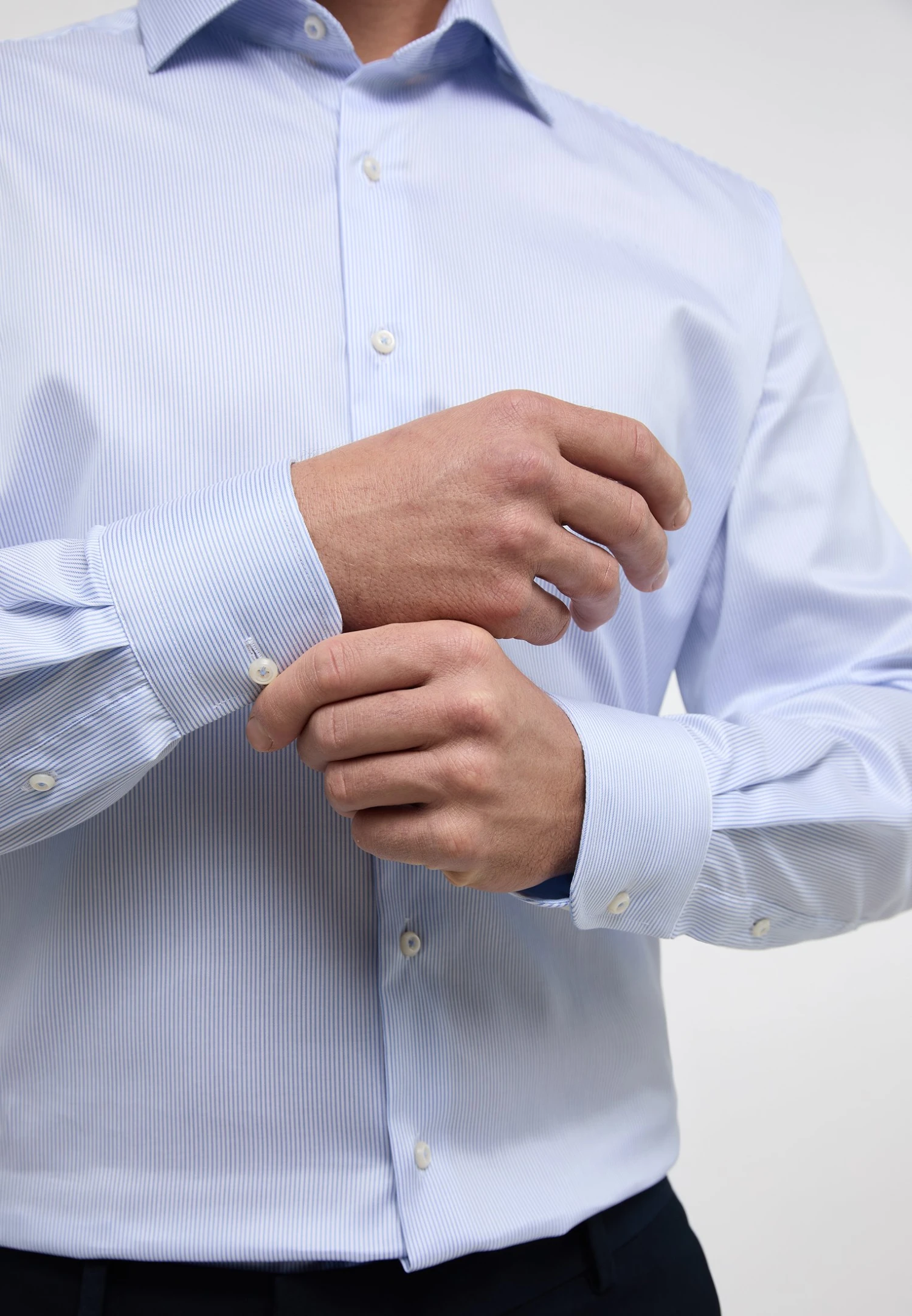 Eterna Gestreiftes Twill Modern Fit - Zakelijk Overhemd - Hellblau 5 Eterna Gestreiftes Twill Modern Fit - Zakelijk Overhemd - Hellblau - Afbeelding 3