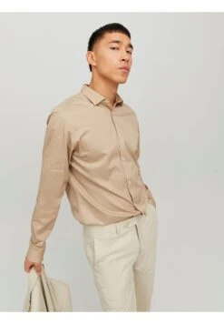 JACK&JONES Premium Jprblacardiff Slim Fit - Overhemd - Beige -ZALANDO WINKEL a4b5de57bfb2406faf388c3f300a146e
