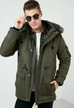 100 Removable Hooded - Winterjas - Khaki -ZALANDO WINKEL a73a70dca13248db96c1557bb80033e7