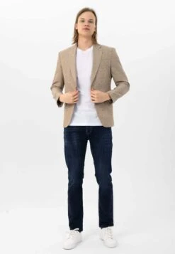 Slim Fit- Blazer - Stone -ZALANDO WINKEL a7fba3eb33ae4f87bca171a034c566b9