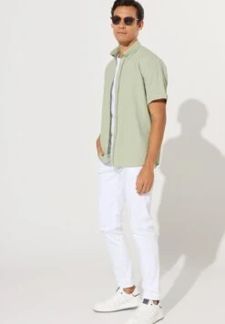 Seersucker- Overhemd - Khaki -ZALANDO WINKEL aa7d8ca12dbb4f8a836a47a8d3f295c1