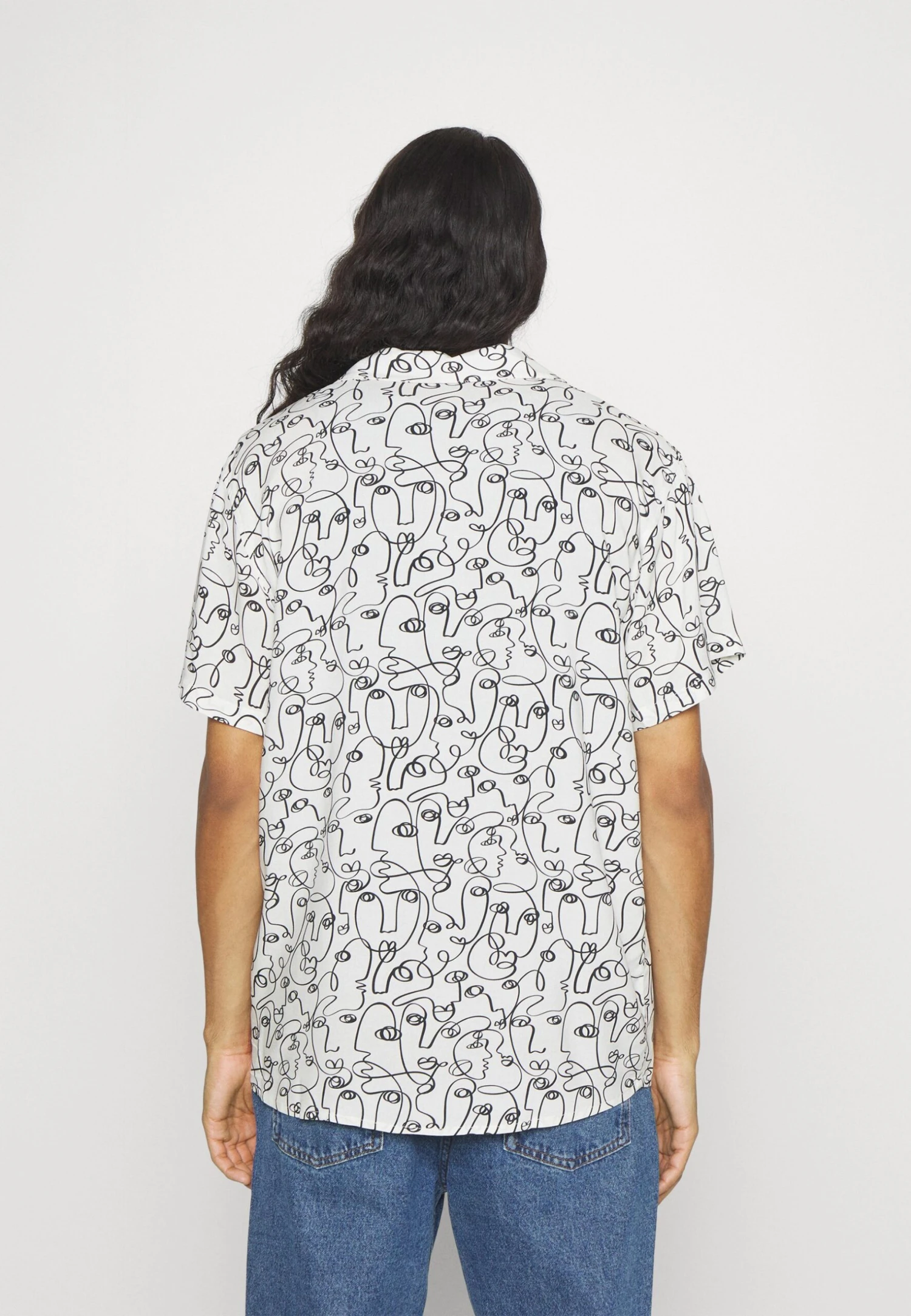 Kaotiko Faces Unisex - Overhemd - White/Black 5 Kaotiko Faces Unisex - Overhemd - White/Black - Afbeelding 3