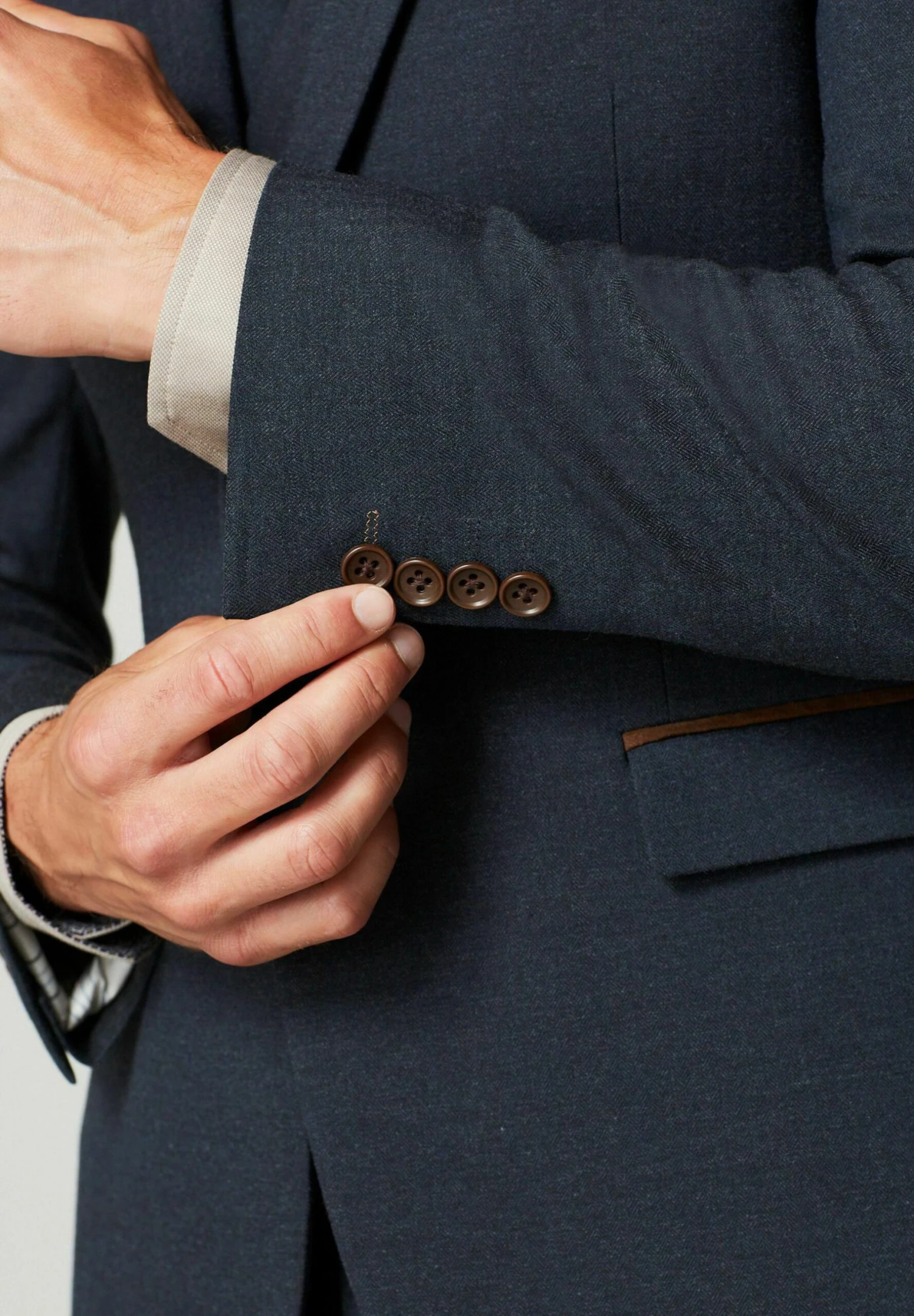 Next Trimmed Herringbone - Colbert - Navy Blue 8 Next Trimmed Herringbone - Colbert - Navy Blue - Afbeelding 6