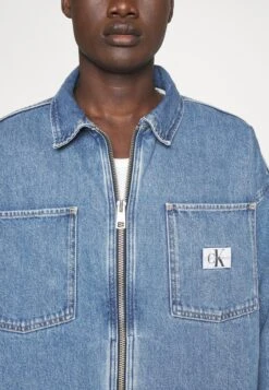 Calvin Klein Jeans Boxy Zip Padded Shirt Jacket - Spijkerjas - Denim Medium -ZALANDO WINKEL b71f835e28324160aa5b153259745025