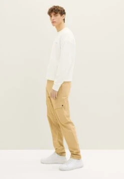 TOM TAILOR Denim Cargobroek - Brown Rice -ZALANDO WINKEL b8d4fcf40b474956ab717511c62fc0dc