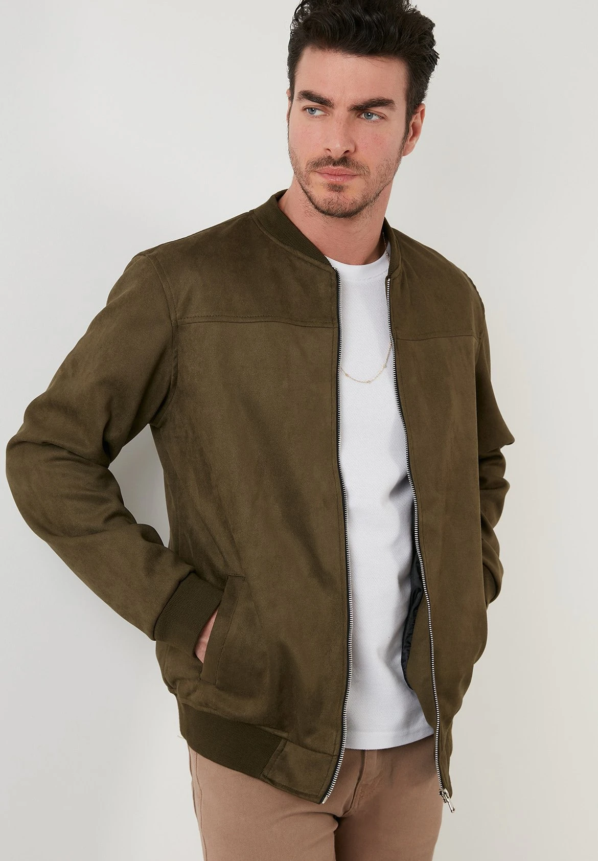 Regular Fit - Bomberjacks - Khaki 6 Regular Fit - Bomberjacks - Khaki - Afbeelding 4