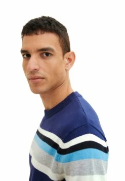 Tom Tailor Mit Streifenmuster - Trui - Dark Blue Multicolor Stripe -ZALANDO WINKEL bc57aa86e8794f02ba627c22d07c2e92