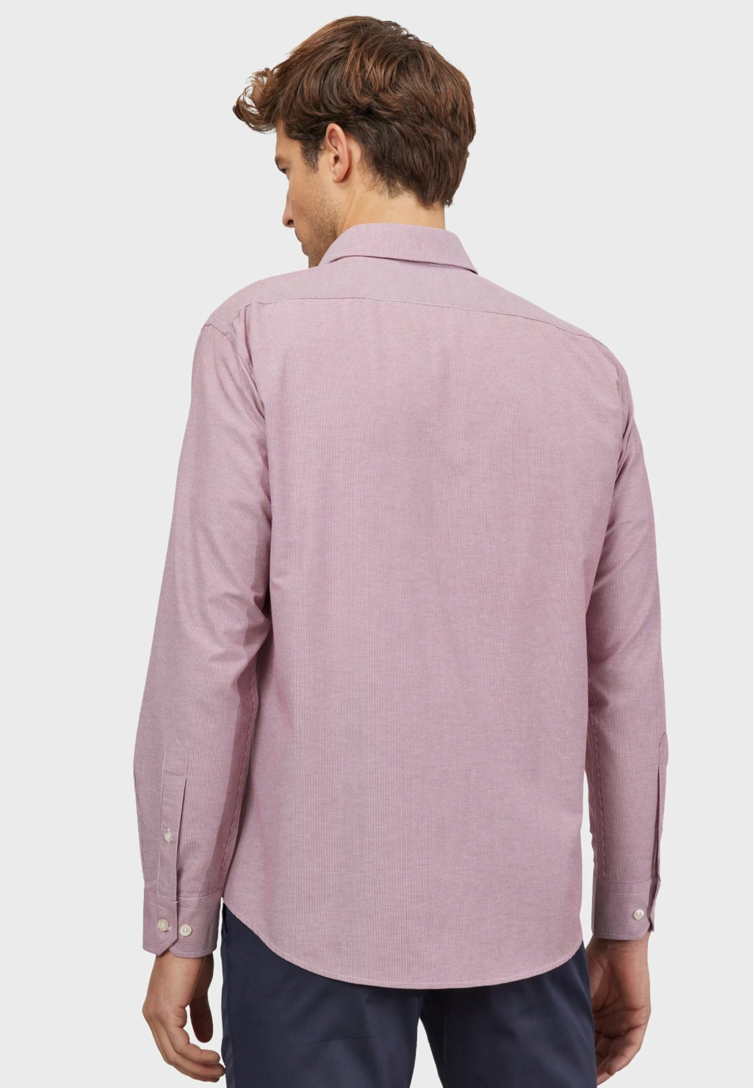 Comfort Fit- Overhemd - Burgundy White 5 Comfort Fit- Overhemd - Burgundy White - Afbeelding 3