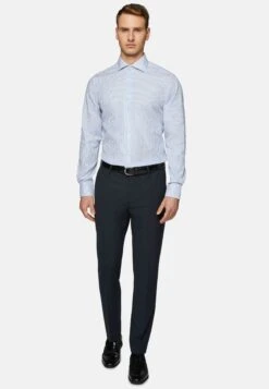 Ultimate Non Iron Slim Fit Striped - Zakelijk Overhemd - Light Blu -ZALANDO WINKEL bf3ee4ae69b54296965db352e7a67f09