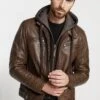 SERGE PARIENTE Eric Hood - Leren Jas - Mocca -ZALANDO WINKEL bf8cd5f025014da59edf359a207878f0