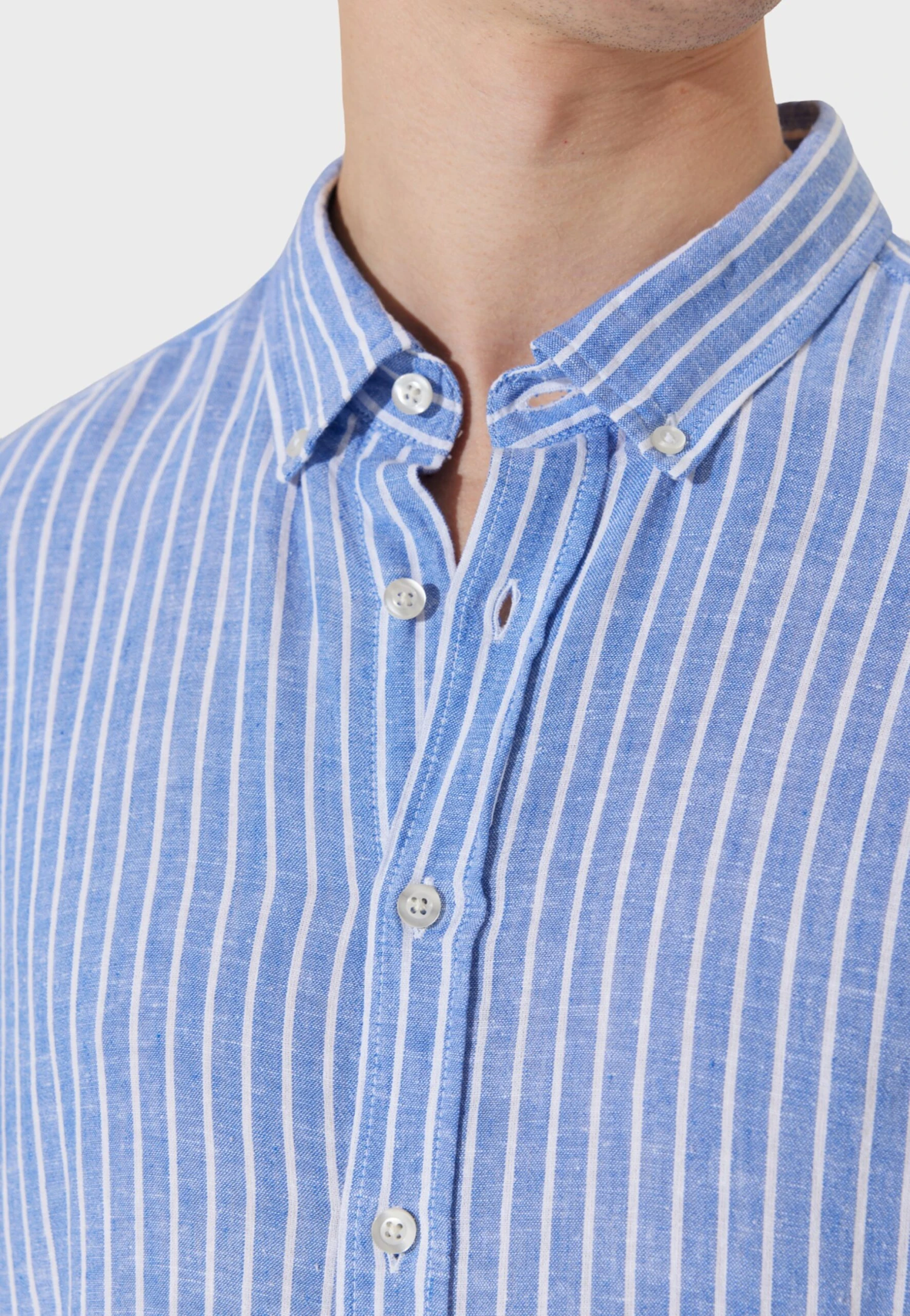 Comfort Fit- Overhemd - White Navy Blue 6 Comfort Fit- Overhemd - White Navy Blue - Afbeelding 4