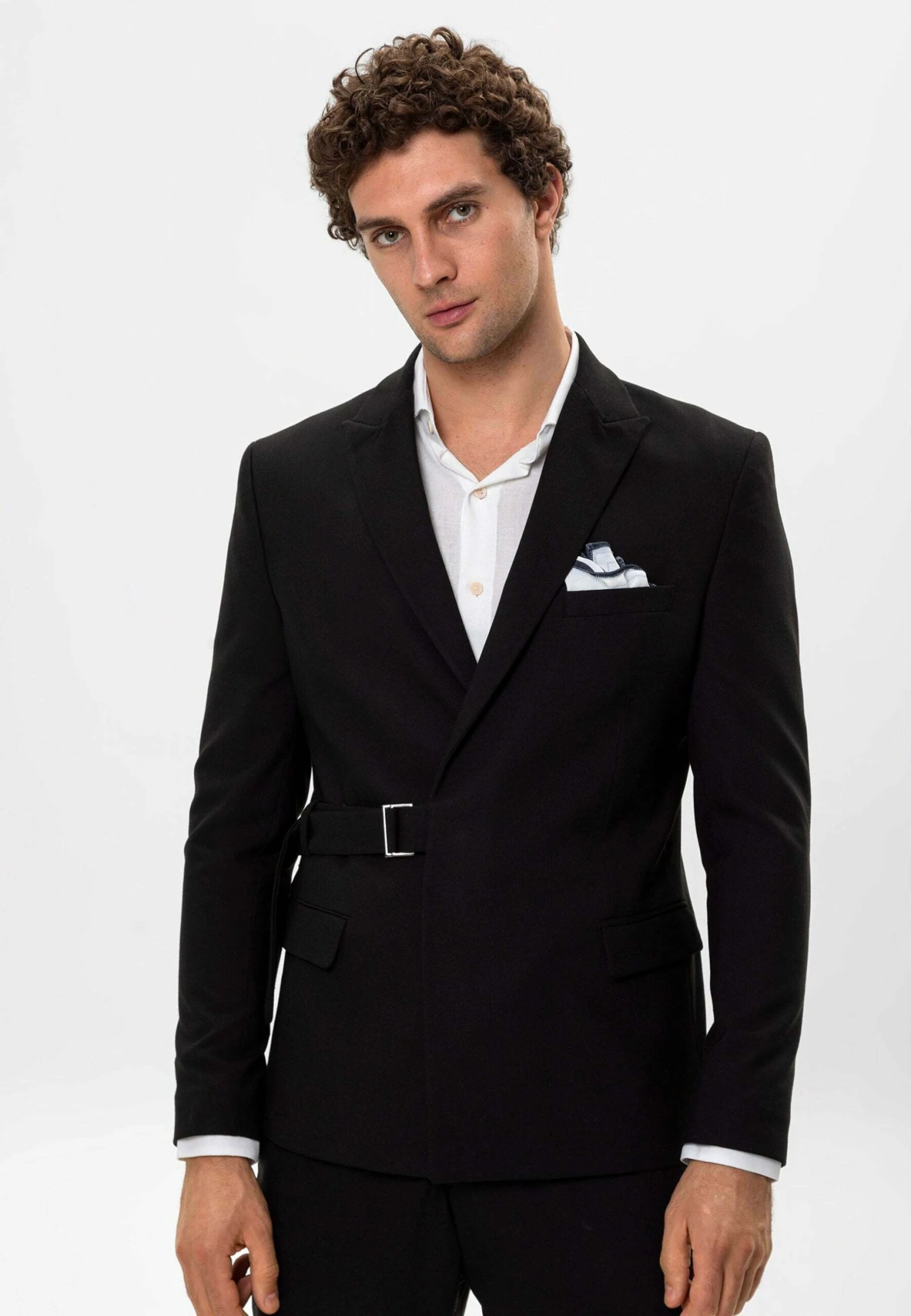 Belt Detailed - Blazer - Black 3 Belt Detailed - Blazer - Black