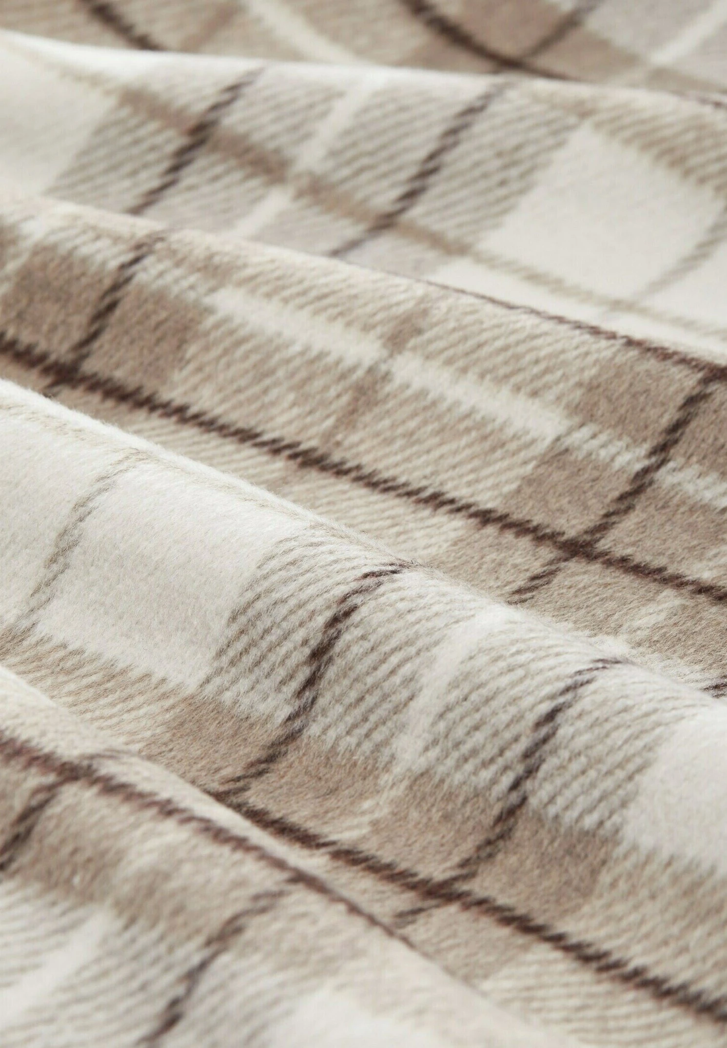 TOM TAILOR Denim Halflange Jas - Off White Beige Big Cosy Check 11 TOM TAILOR Denim Halflange Jas - Off White Beige Big Cosy Check - Afbeelding 9