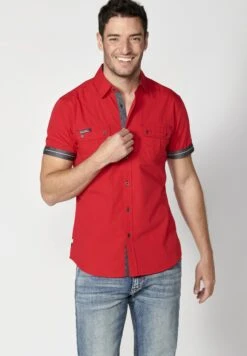 Koroshi Short Sleeve - Overhemd - Rojo Red 14 Koroshi Short Sleeve - Overhemd - Rojo Red -ZALANDO WINKEL cc7ac667aac84f53a010334f2d8b50da