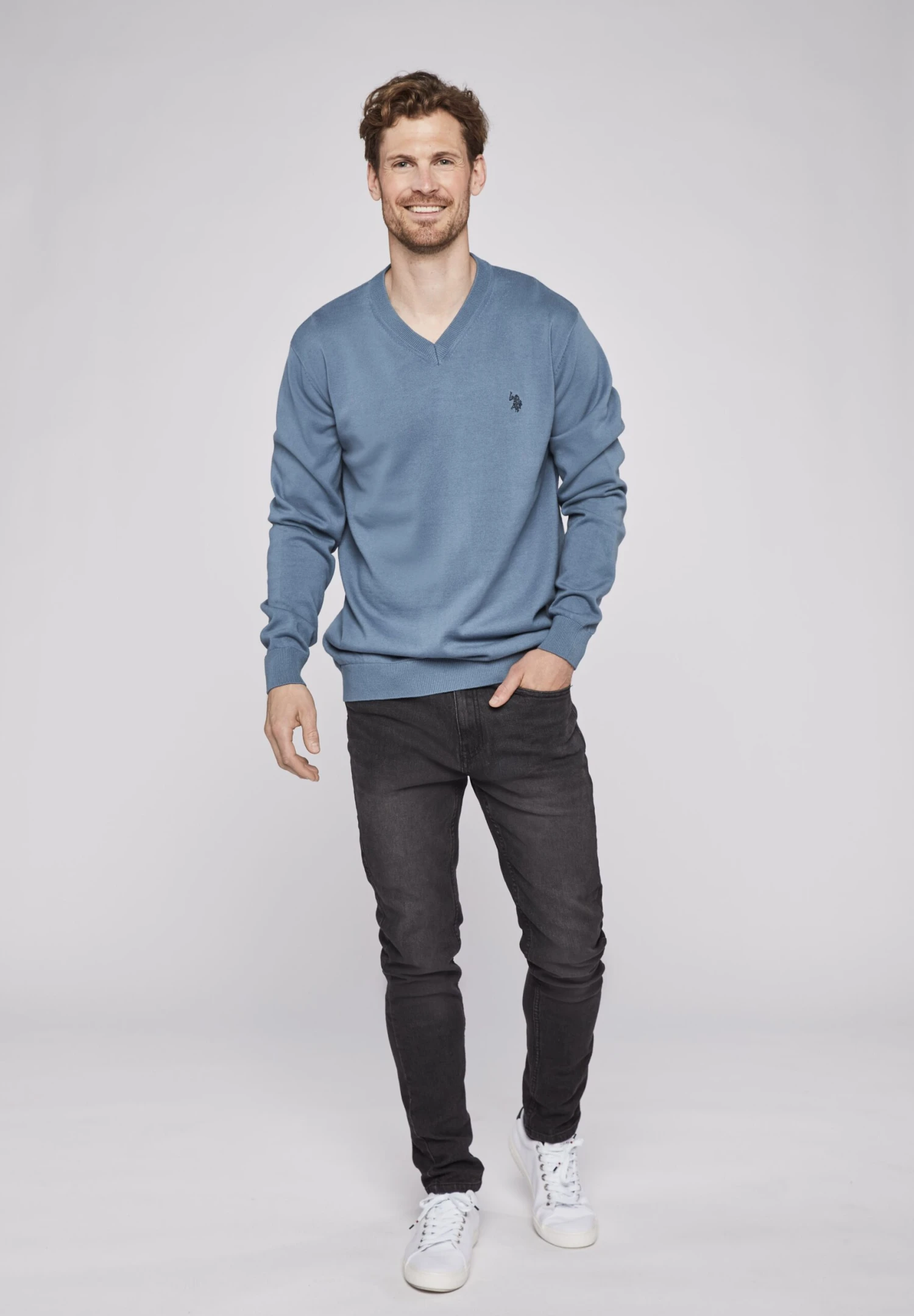 U.S. Polo Assn. Cosmo V-Neck - Trui - China Blue 4 U.S. Polo Assn. Cosmo V-Neck - Trui - China Blue - Afbeelding 2