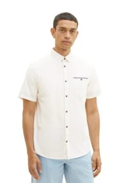 Tom Tailor Kurzarm Mit Brusttasche - Overhemd - Off White -ZALANDO WINKEL ceaf4864783f4d84ab3b259e45f423ea