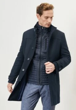 Standard Fit Figured- Halflange Jas - Navy Blue -ZALANDO WINKEL ceea1de61db942af8bdda0f1e9ece615