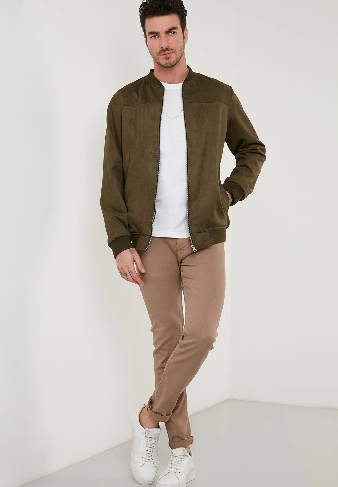 Regular Fit - Bomberjacks - Khaki 4 Regular Fit - Bomberjacks - Khaki - Afbeelding 2