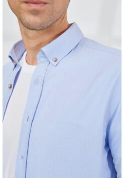 Slim Fit Seersucker - Overhemd - Blue 12 Slim Fit Seersucker - Overhemd - Blue -ZALANDO WINKEL d4b434b81ef84e97a6b58c5f9247dd79