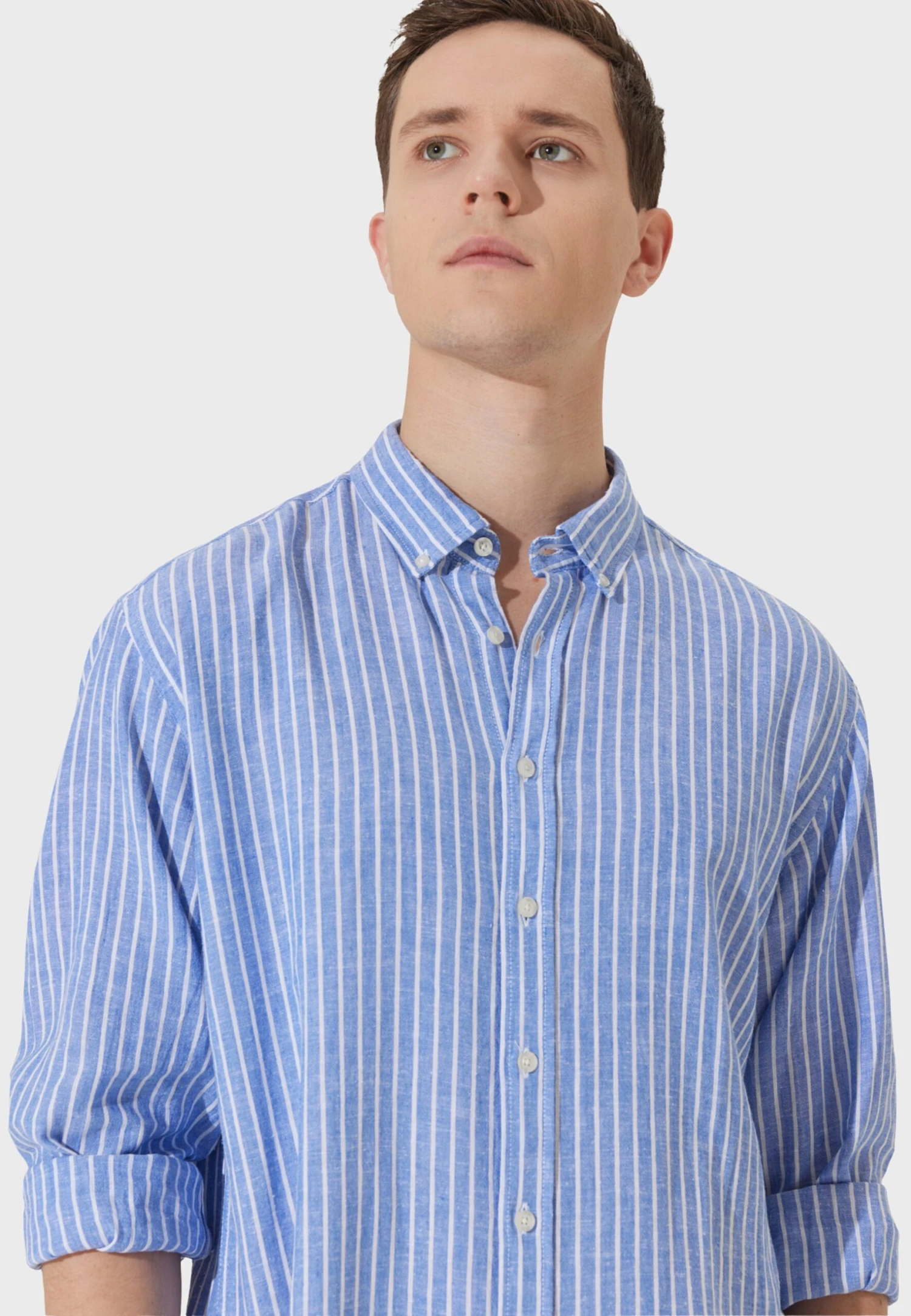 Comfort Fit- Overhemd - White Navy Blue 7 Comfort Fit- Overhemd - White Navy Blue - Afbeelding 5