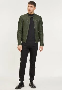 Goosecraft Leren Jas - Blattgruen -ZALANDO WINKEL d98b77445df344ce9c686df24fff977d