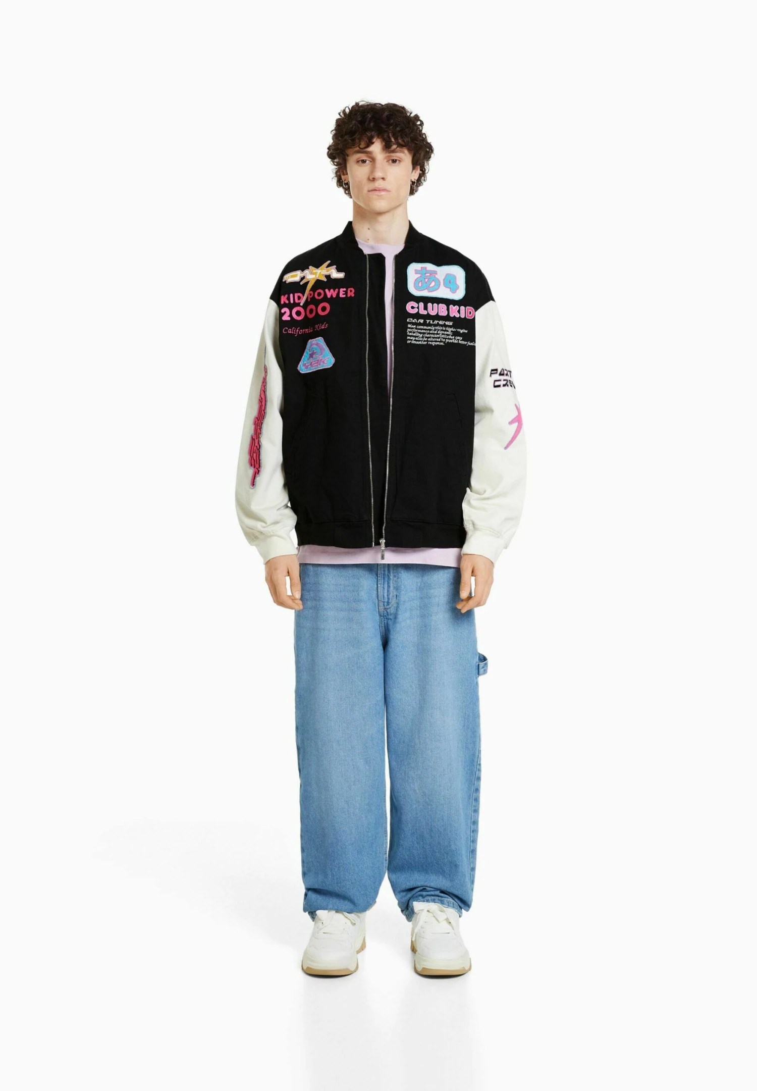 BERSHKA Varsity Patch- Bomberjacks - Black 4 BERSHKA Varsity Patch- Bomberjacks - Black - Afbeelding 2