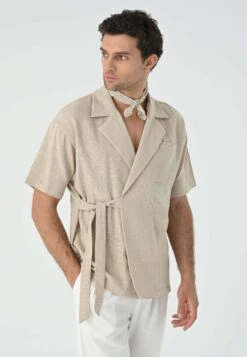 Side Tie - Overhemd - Light Beige -ZALANDO WINKEL dab1e89e18df482e91cfb43fa9c92b4b