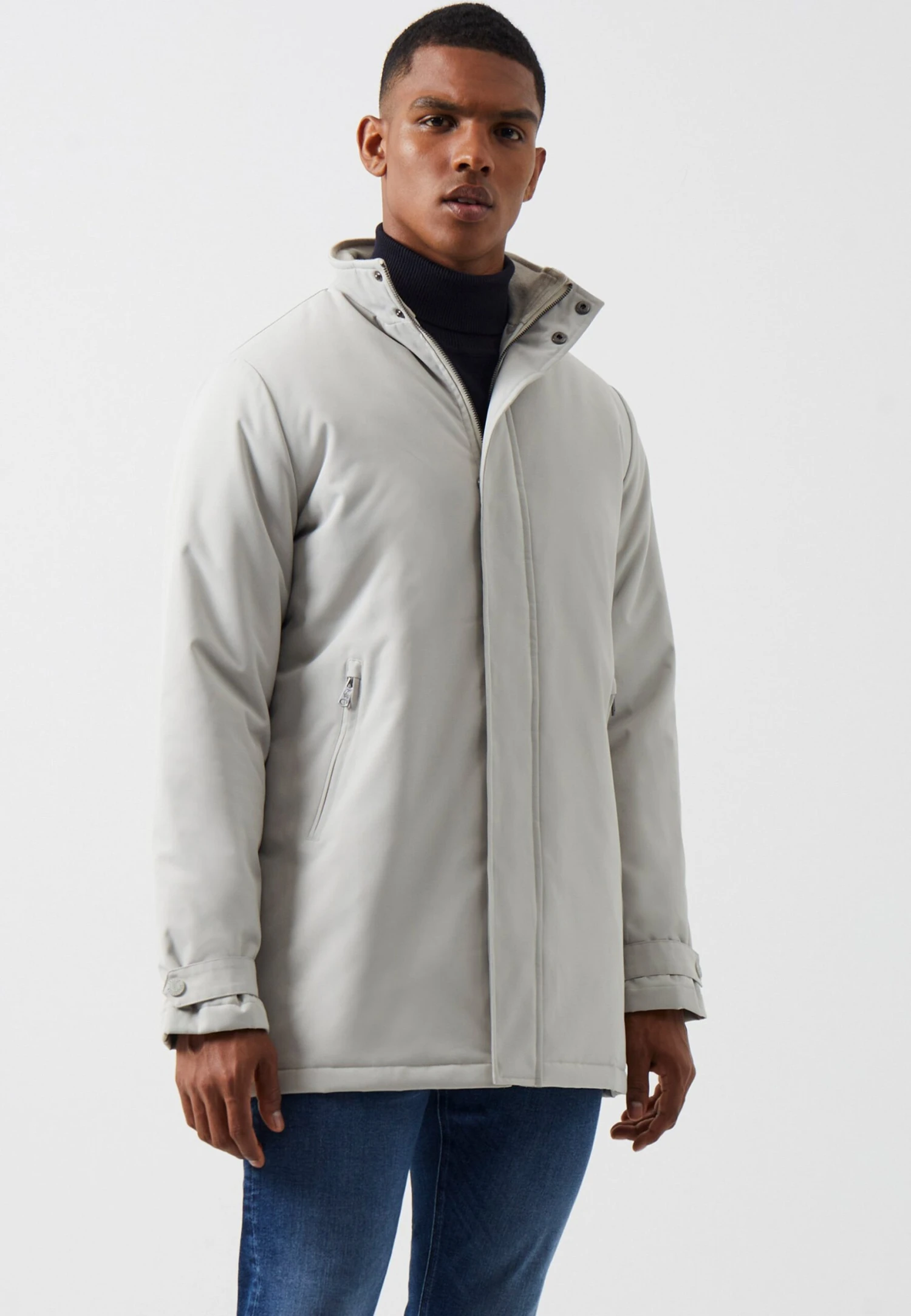 French Connection Padded Funnel Neck- Winterjas - Stone 3 French Connection Padded Funnel Neck- Winterjas - Stone