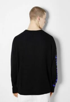 BERSHKA Long Sleeve - Printed - Trui - Black -ZALANDO WINKEL dd8f8529dbb94fb59226271c6e2b78c9