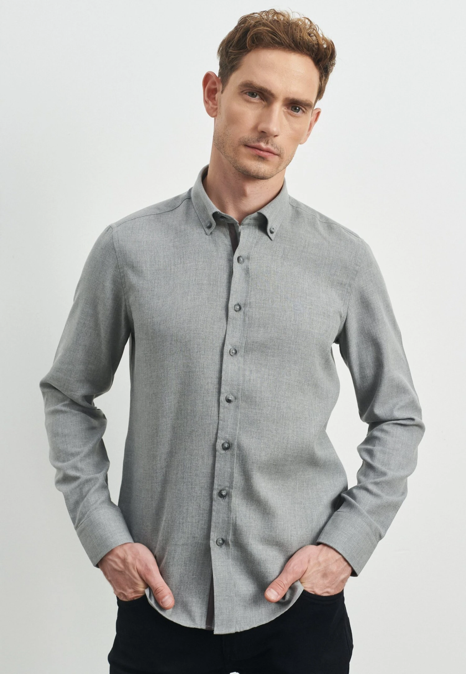 Slim Fit - Overhemd - Light Grey 3 Slim Fit - Overhemd - Light Grey
