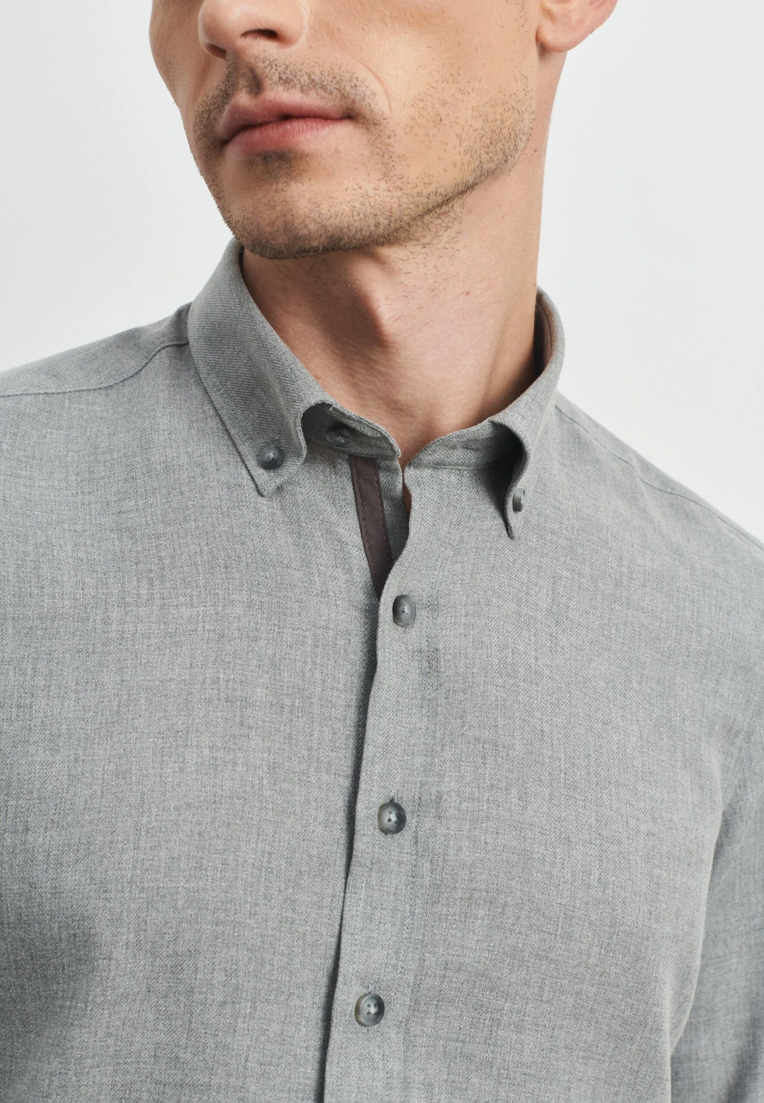 Slim Fit - Overhemd - Light Grey 6 Slim Fit - Overhemd - Light Grey - Afbeelding 4