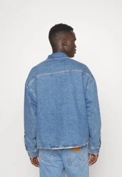 Calvin Klein Jeans Boxy Zip Padded Shirt Jacket - Spijkerjas - Denim Medium -ZALANDO WINKEL df020866a5934134ab9f8e93e922be85