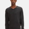 Tom Tailor Basic V Neck- Trui - Black/ Grey Melange -ZALANDO WINKEL e10bdfda2b2b41338a6e0781cf19694b