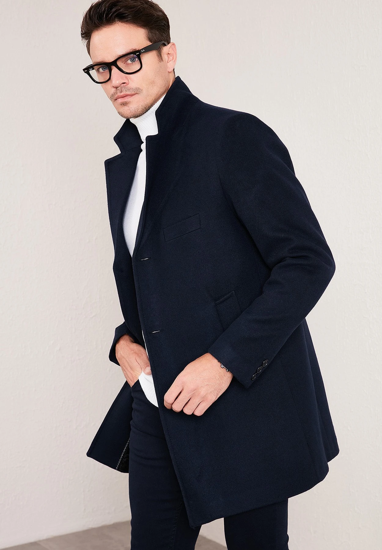 Slim Fit - Mantel - Navy Blue 5 Slim Fit - Mantel - Navy Blue - Afbeelding 3