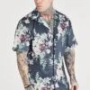 SikSilk Elevate Botanical - Overhemd - Navy -ZALANDO WINKEL e47107cd2d0449e097e7739f8557a00e