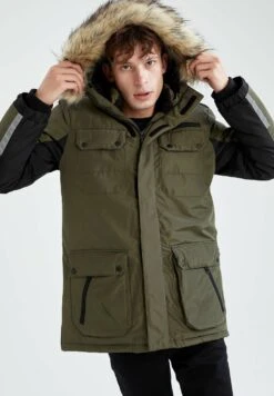 DeFacto Slim Fit - Winterjas - Green -ZALANDO WINKEL e7dfd94acd9a42b6811dfd4b0c9cefdc