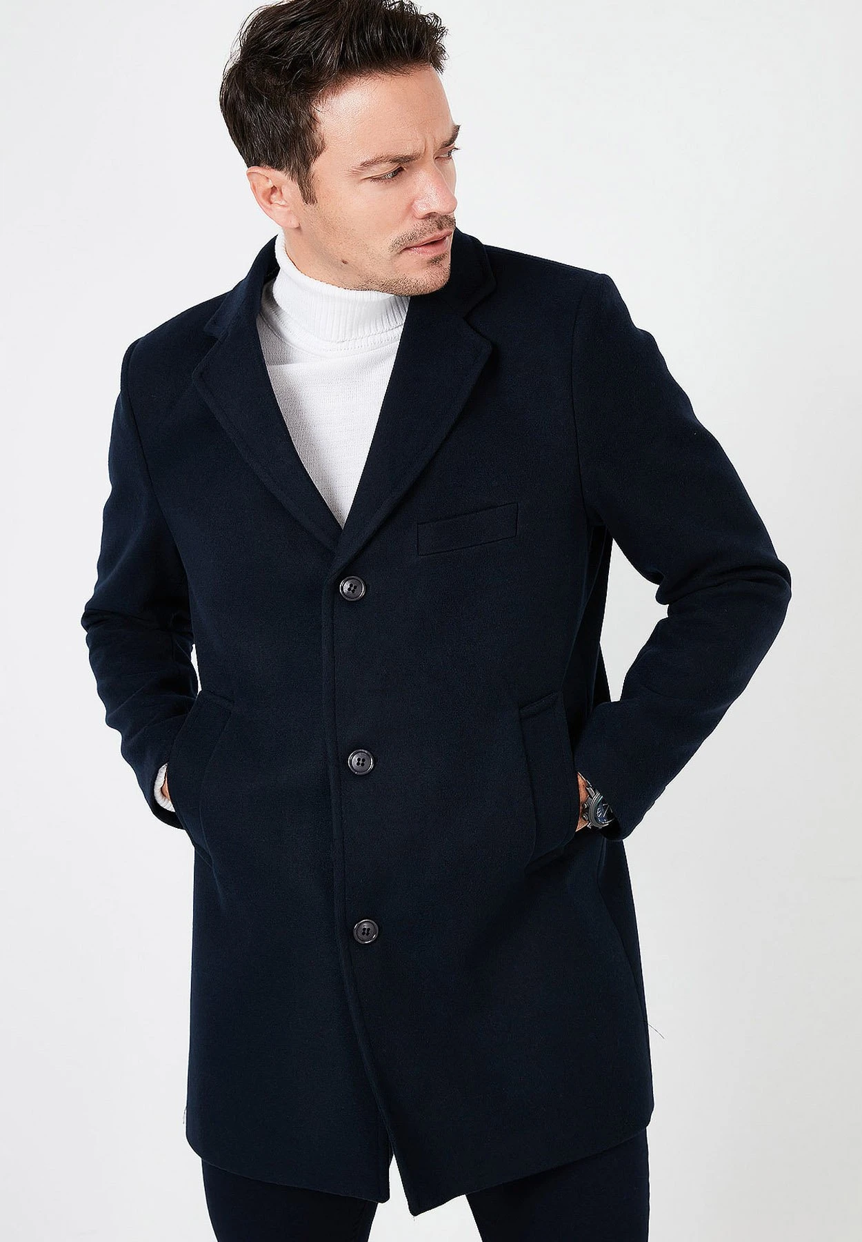 Slim Fit - Mantel - Navy Blue 3 Slim Fit - Mantel - Navy Blue