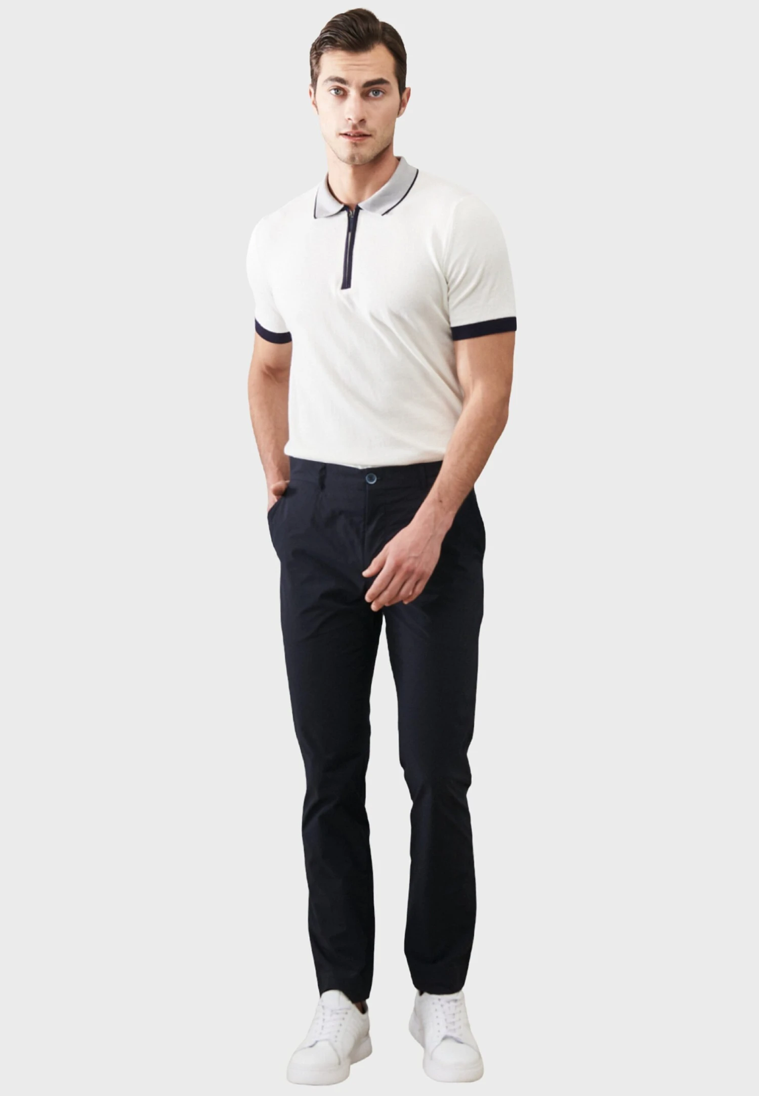 Slim Fit Side Pocket - Broek - Navy Blue 4 Slim Fit Side Pocket - Broek - Navy Blue - Afbeelding 2