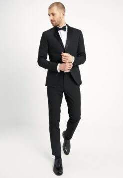 Basic Plain Black Tux Suit Slim Fit - Kostuum - Black