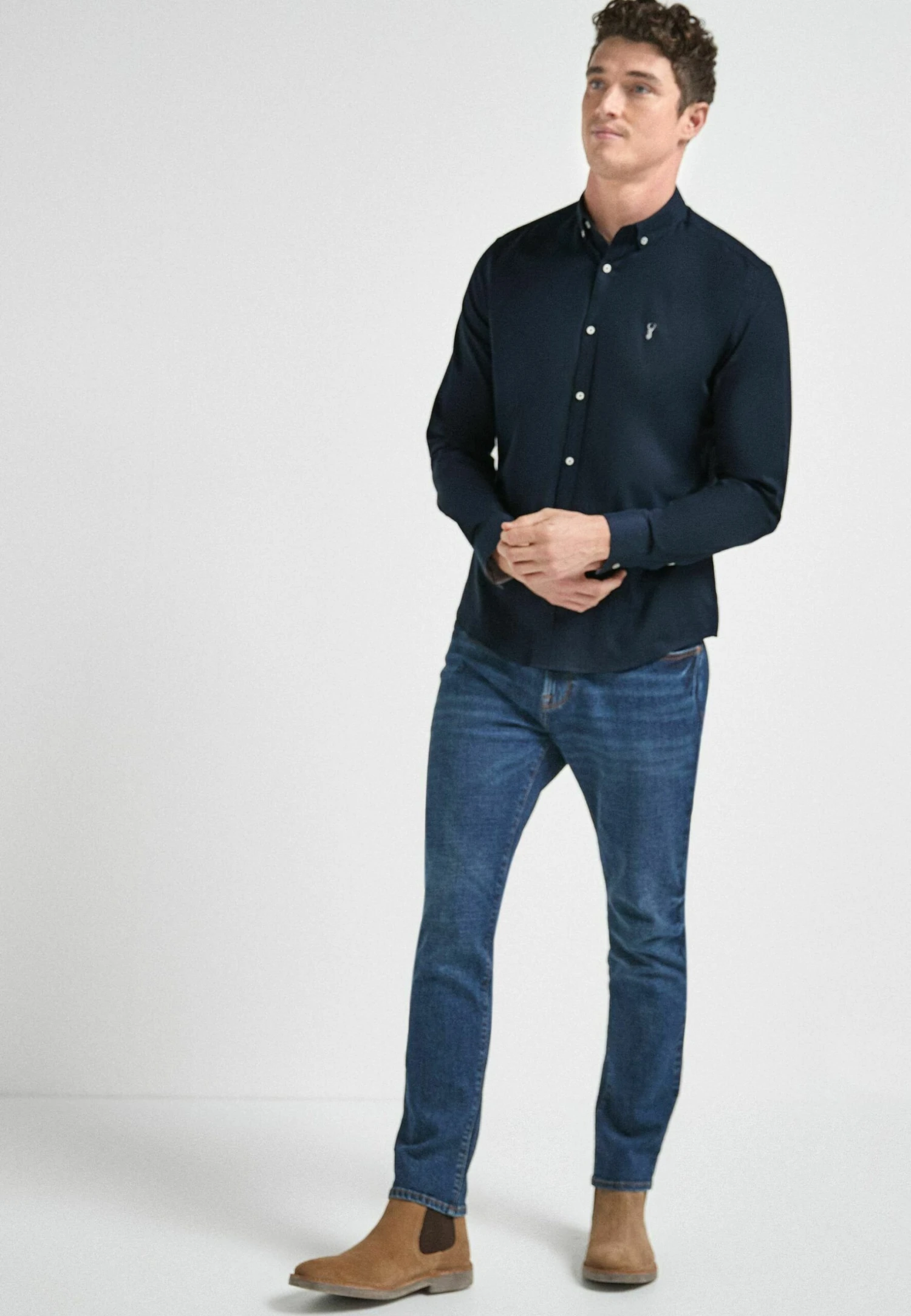Next Long Sleeve Stretch Oxford Regular Fit - Overhemd - Navy Blue 4 Next Long Sleeve Stretch Oxford Regular Fit - Overhemd - Navy Blue - Afbeelding 2