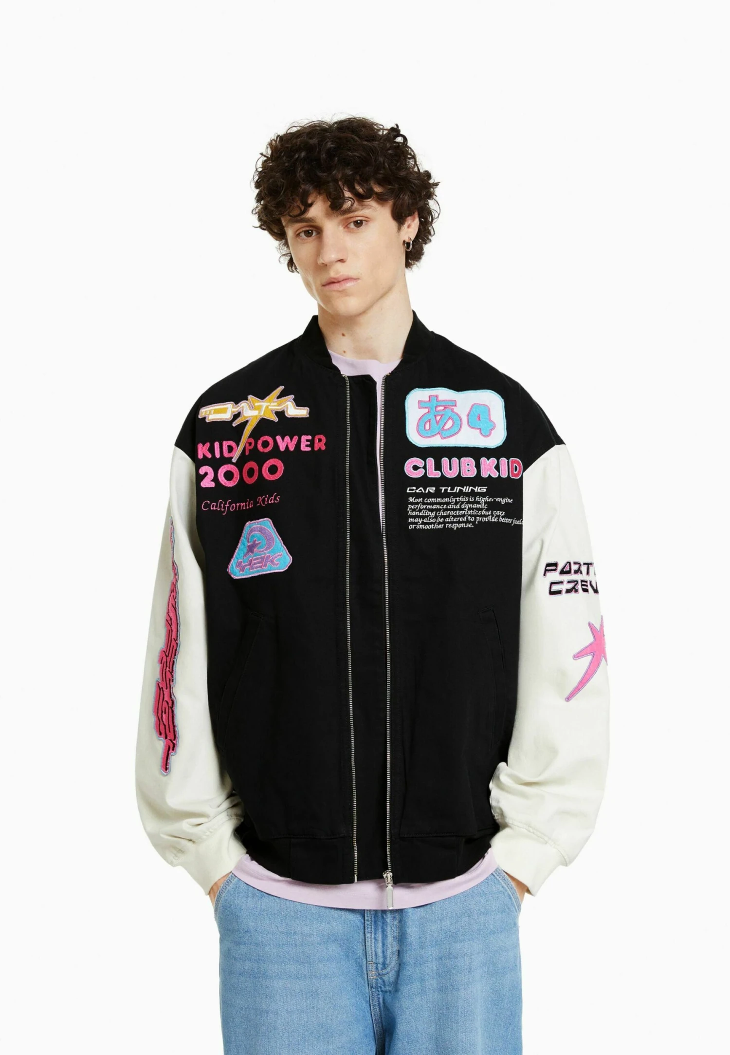 BERSHKA Varsity Patch- Bomberjacks - Black 3 BERSHKA Varsity Patch- Bomberjacks - Black